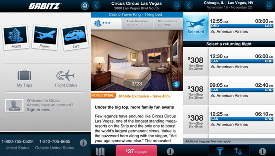 Orbitz 发布iPad版 一屏搞定旅游计划 - 环球旅讯